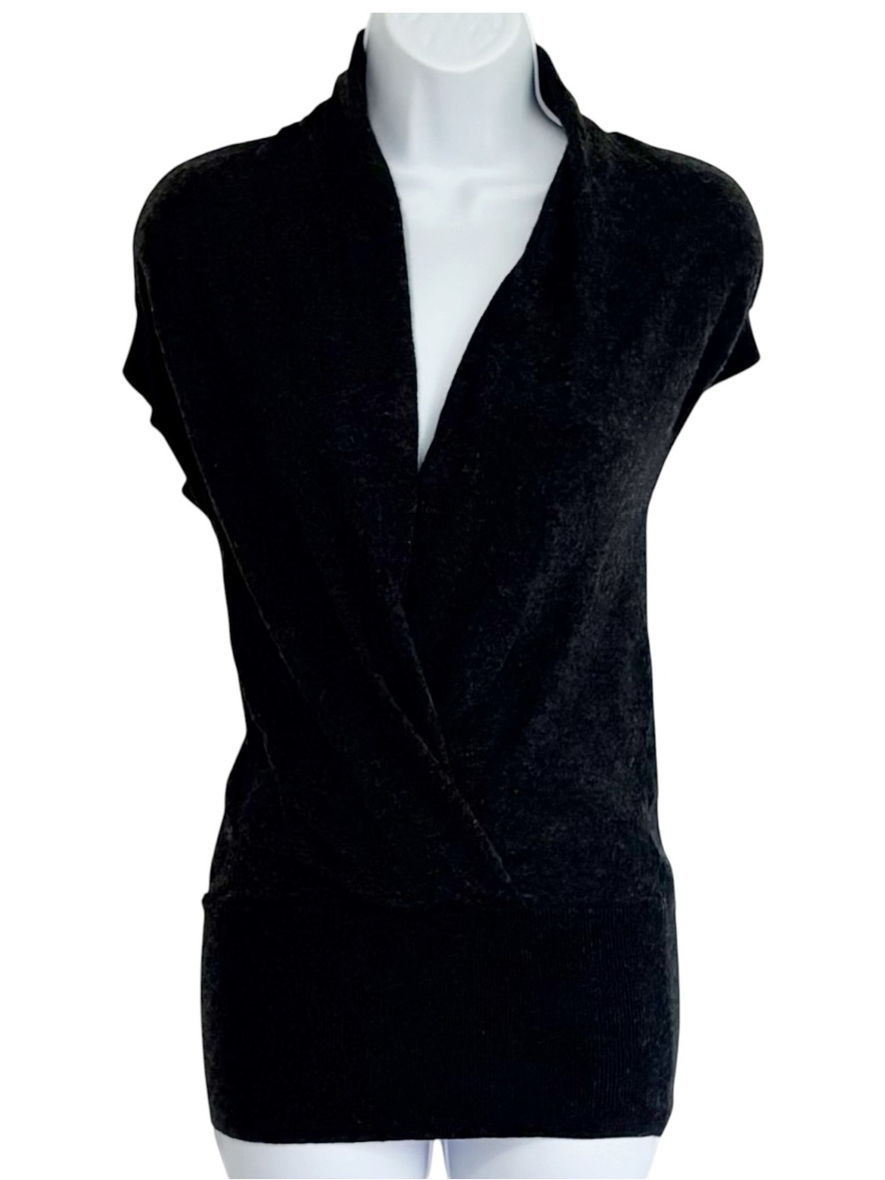 BANANA REPUBLIC Luxury Cashmere Wool Blend Wrap Sweater Vest Gray XS
